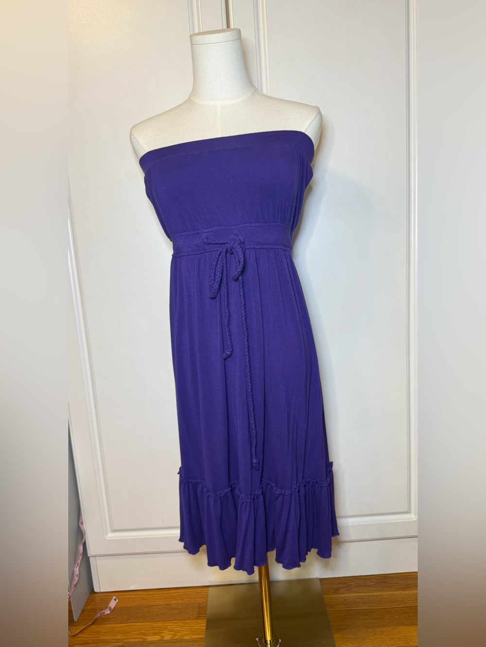 CristinaLove Purple Strapless Ruffle Dress Size Large Y2K Tube Dress
